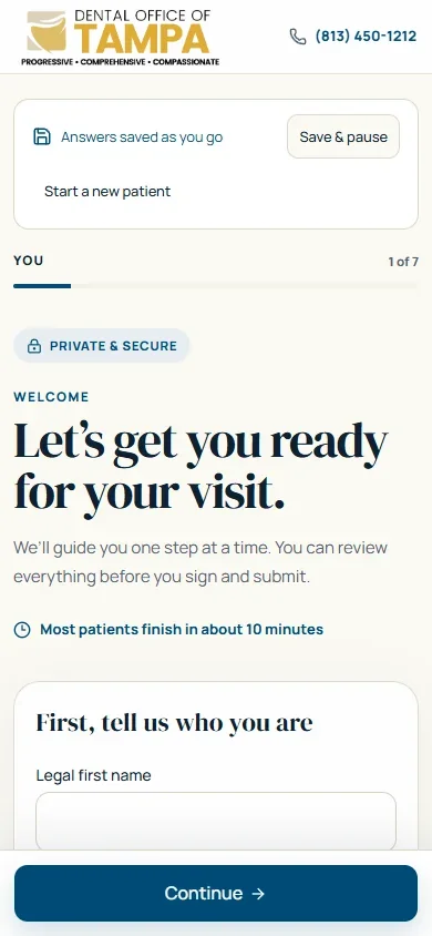 The same registration on a phone